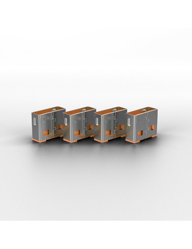 Lindy 40453 Bloker Portów Blokada Portu + Klucz Usb Typu-A Pomarańczowy Kopolimer Akrylonitrylo-Butadieno-Styrenowy (Abs) 5 Szt.