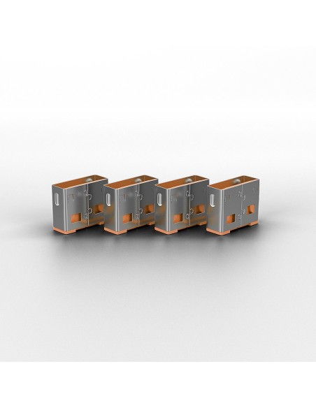 Lindy 40453 Bloker Portów Blokada Portu + Klucz Usb Typu-A Pomarańczowy Kopolimer Akrylonitrylo-Butadieno-Styrenowy (Abs) 5 Szt.