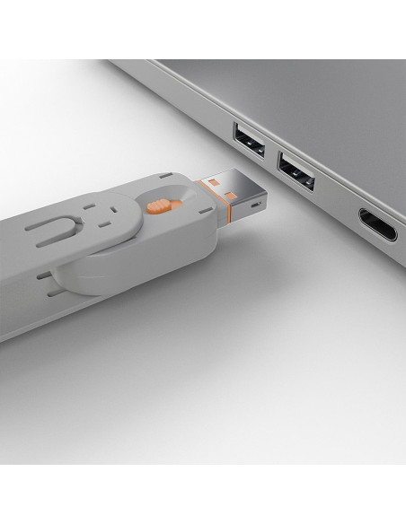 Lindy 40453 Bloker Portów Blokada Portu + Klucz Usb Typu-A Pomarańczowy Kopolimer Akrylonitrylo-Butadieno-Styrenowy (Abs) 5 Szt.