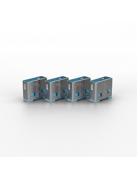 Lindy 40452 Bloker Portów Blokada Portu + Klucz Usb Typu-A Niebieski Kopolimer Akrylonitrylo-Butadieno-Styrenowy (Abs) 5 Szt.