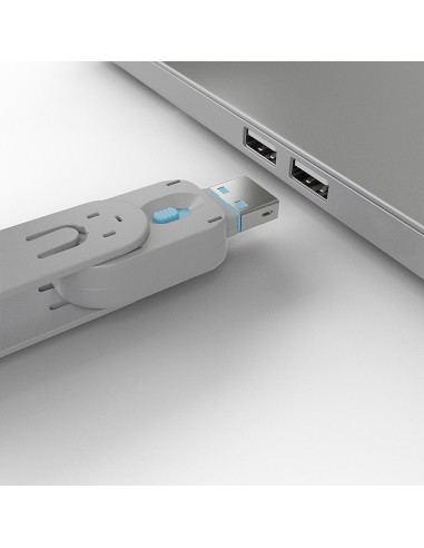 Lindy 40452 Bloker Portów Blokada Portu + Klucz Usb Typu-A Niebieski Kopolimer Akrylonitrylo-Butadieno-Styrenowy (Abs) 5 Szt.