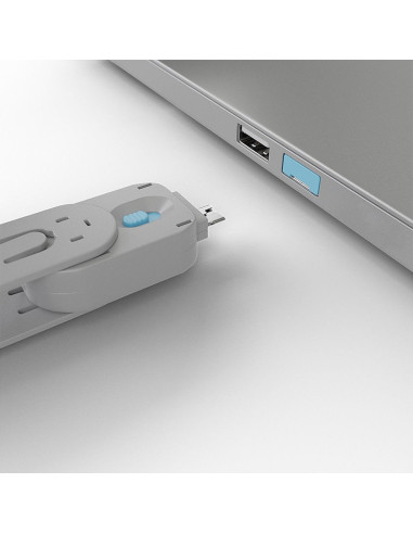 Lindy 40452 Bloker Portów Blokada Portu + Klucz Usb Typu-A Niebieski Kopolimer Akrylonitrylo-Butadieno-Styrenowy (Abs) 5 Szt.