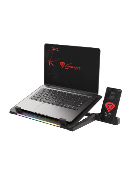 Podstawka Chłodząca Pod Laptopa Genesis Oxid 450 Rgb 15.6" Z Wentylatorem, Podświetlenie, 2 Usb