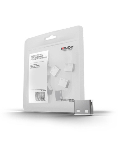 Lindy 40464 Bloker Portów Blokada Portu Usb Typu-A Biały Kopolimer Akrylonitrylo-Butadieno-Styrenowy (Abs) 10 Szt.
