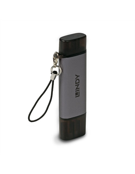 Lindy 43335 Czytnik Kart Usb 3.2 Gen 1 (3.1 Gen 1) Type-A/Type-C Czarny, Szary