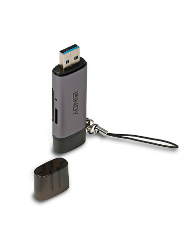 Lindy 43335 Czytnik Kart Usb 3.2 Gen 1 (3.1 Gen 1) Type-A/Type-C Czarny, Szary