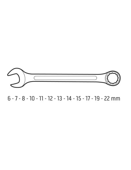 Klucze Płasko-Oczkowe Neo Tools 6-22 Mm, Zestaw 12 Sztuk