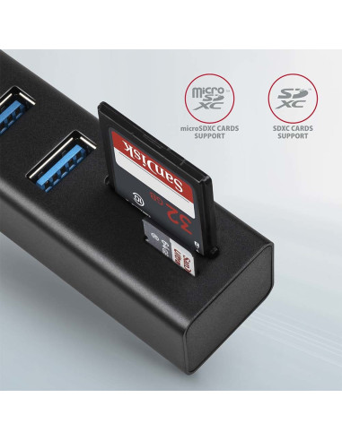 Axagon Hma-Cr3A Koncentrator Wieloportowy, Usb 3.0 Type-A, 3X Usb-A, Sd, Microsd