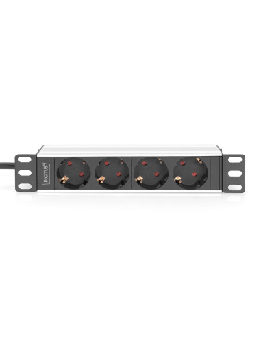 Digitus 10-Calowa Listwa Zasilająca Z Profilem Aluminiowym, 4 Gniazda Ze Stykami Ochronnymi