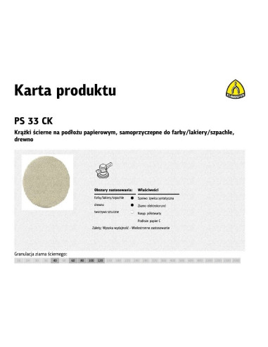 Klingspor Krążek Ścierny Samoprzyczepny 225Mm  Ps33Ck Gr.100 /50Szt.