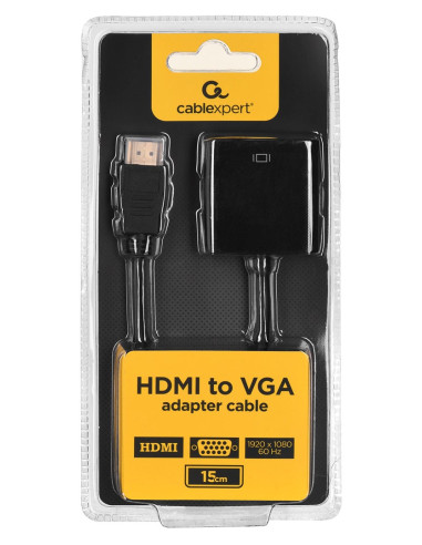 Adapter Gembird A-Hdmi-Vga-04 (Hdmi M - D-Sub (Vga) F  0,15M  Kolor Czarny)