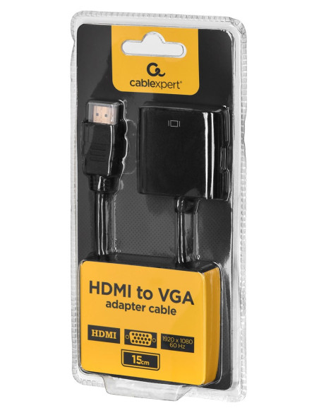 Adapter Gembird A-Hdmi-Vga-04 (Hdmi M - D-Sub (Vga) F  0,15M  Kolor Czarny)