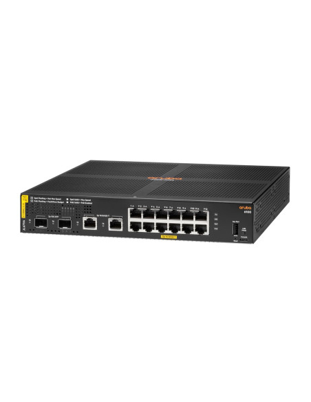 Aruba 6100 12G Class4 Poe 2G/2Sfp+ 139W Zarządzany L3 Gigabit Ethernet (10/100/1000) Obsługa Poe 1U Czarny