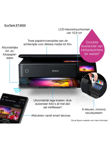 Drukarka Wielofunkcyjna Epson Ecotank Et-8550 A3 Atramentowa 5760 X 1440 Dpi 32 Stron/Min Wi-Fi