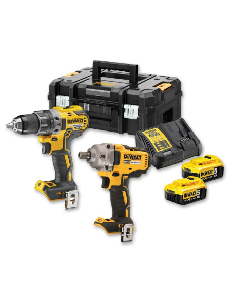 Zestaw Combo Dewalt Dck2077P2T-Qw Aku18V Wiertarko-Wkrętarka Dcd791 + Klucz Udarowy Dcf894 + 2 Walizki Systemowe Tstak + 2 Akumu