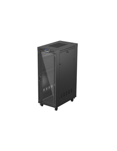 Szafa Instalacyjna Rack Stojąca 19" 32U 600X1000 Czarna Drzwi Przeszklone Lcd Lanberg (Flat Pack)