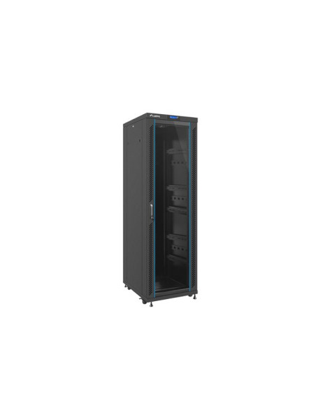 Szafa Instalacyjna Rack Stojąca 19" 37U 600X800 Czarna Drzwi Szklane Lcd Lanberg (Flat Pack)