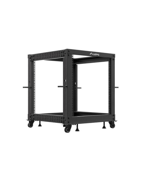 Open Rack 19" 12U 600X600-1100 Regulowany Czarny Lanberg