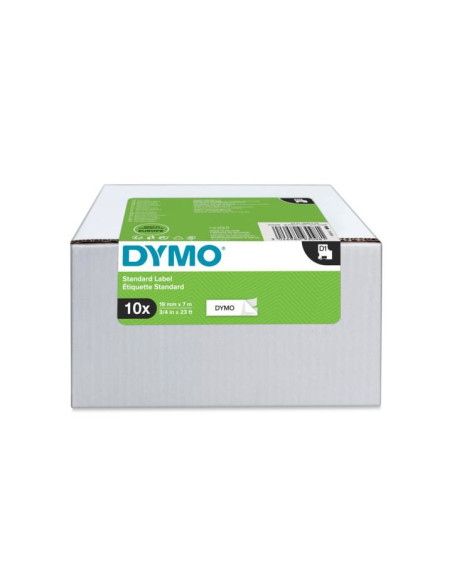 Dymo D1 Polyesterband Vorteilspack 19Mmx7M Schwarz-Weiß 10 Stück