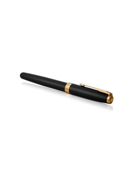 Pióro Wieczne Parker Sonnet Matte Juodas Medium Nib Lacquer Gold Finish Trim Gift Boxed
