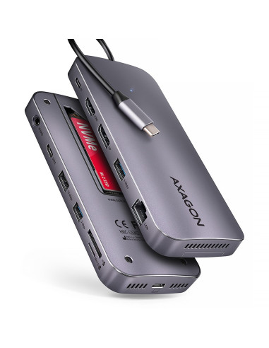 Axagon Hmc-12Gm2 Stacja Dokująca Przewodowa Usb 3.2 Gen 2 (3.1 Gen 2) Type-C Szary