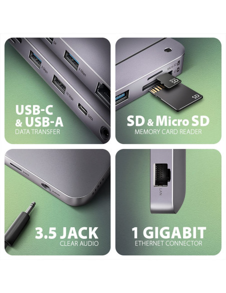 Axagon Hmc-12Gm2 Stacja Dokująca Przewodowa Usb 3.2 Gen 2 (3.1 Gen 2) Type-C Szary