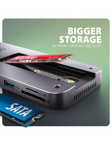 Axagon Hmc-12Gm2 Stacja Dokująca Przewodowa Usb 3.2 Gen 2 (3.1 Gen 2) Type-C Szary