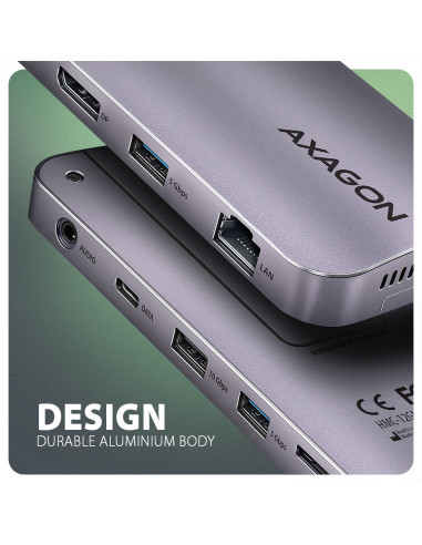 Axagon Hmc-12Gm2 Stacja Dokująca Przewodowa Usb 3.2 Gen 2 (3.1 Gen 2) Type-C Szary