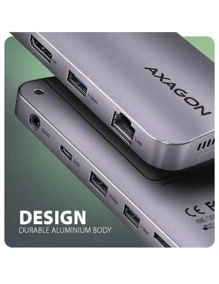 Axagon Hmc-12Gm2 Stacja Dokująca Przewodowa Usb 3.2 Gen 2 (3.1 Gen 2) Type-C Szary