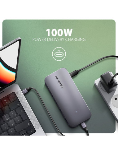 Axagon Hmc-12Gm2 Stacja Dokująca Przewodowa Usb 3.2 Gen 2 (3.1 Gen 2) Type-C Szary