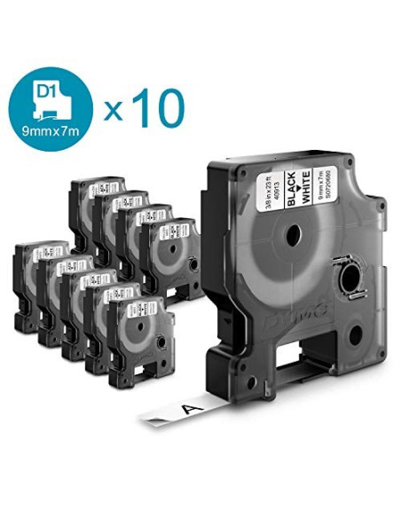 Taśma D1 9X7Mm Czarna Na Białym/Advantage Pack 10 Szt.