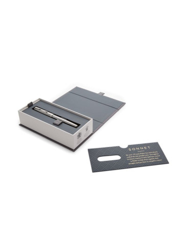 Pióro Wieczne Parker Sonnet Medium Nib Stainless Steel Palladium Finish Trim Gift Boxed