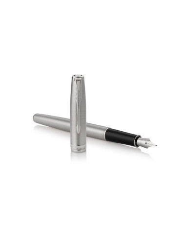 Pióro Wieczne Parker Sonnet Medium Nib Stainless Steel Palladium Finish Trim Gift Boxed