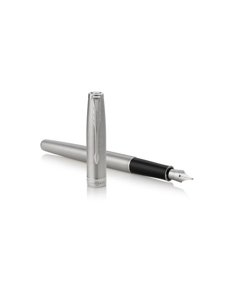 Pióro Wieczne Parker Sonnet Medium Nib Stainless Steel Palladium Finish Trim Gift Boxed