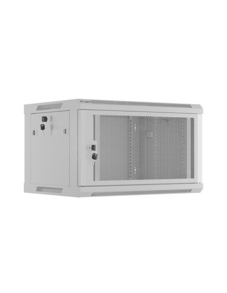 Szafa Instalacyjna Rack Wisząca 19" 6U 600X450 Szara Drzwi Perforowane Lanberg (Flat Pack)