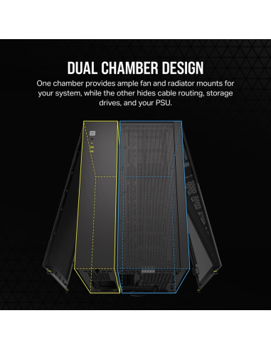 2500X Tempered Glass Matx Mid-Tower, Black