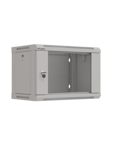 Szafa Instalacyjna Rack Wisząca 19" 6U 540X350 Szara Drzwi Przeszklone Lanberg (Flat Pack)