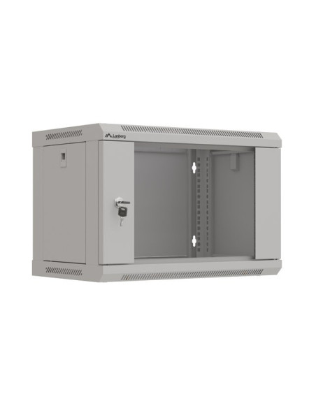 Szafa Instalacyjna Rack Wisząca 19" 6U 540X350 Szara Drzwi Przeszklone Lanberg (Flat Pack)
