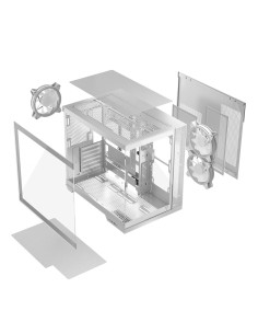 Modecom Obudowa Volcno Panorama Apex Argb 3F Midi White 2