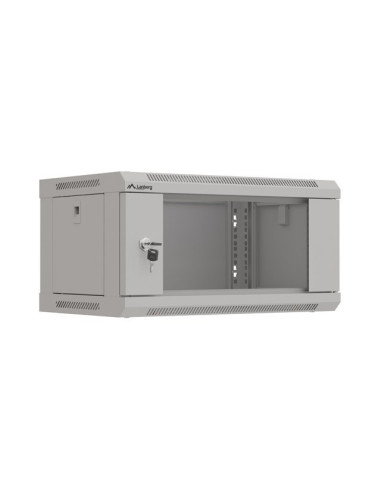 Szafa Instalacyjna Rack Wisząca 19" 4U 540X350 Szara Drzwi Przeszklone Lanberg (Flat Pack)