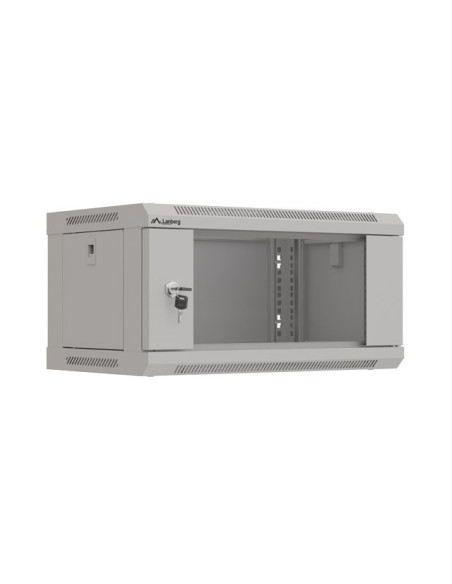 Szafa Instalacyjna Rack Wisząca 19" 4U 540X350 Szara Drzwi Przeszklone Lanberg (Flat Pack)