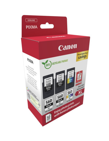 Canon 3712C012 Nabój Z Tuszem 3 Szt. Oryginalny Wysoka (Xl) Wydajność Czarny, Cyjan, Purpurowy, Żółty