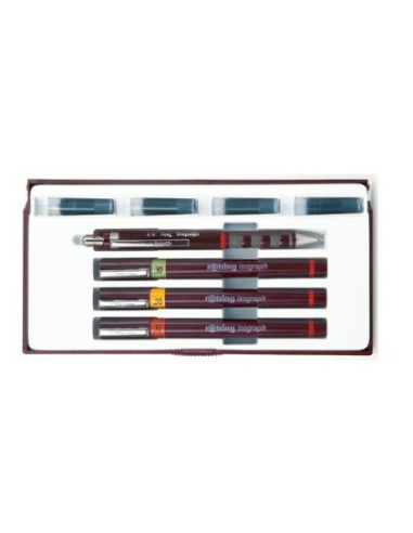 Rotring Isograph 0.2/0.3/0.5 Długopis Żelowy Czarny 4 Szt.