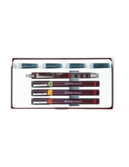 Rotring Isograph 0.2/0.3/0.5 Długopis Żelowy Czarny 4 Szt.