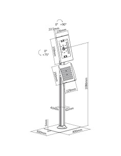 Maclean Uchwyt Do Tabletu Podłogowy Stojak Z Blokadą Mc-476W 2
