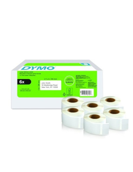 Dymo Lw-Rücksendeadress-Etiketten Groß 25X54Mm 6X 500St./Rol.