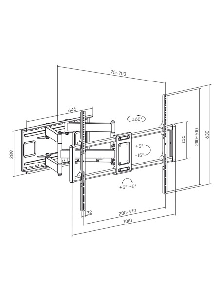 Maclean Uchwyt Do Tv Ekonomiczny 60-120" 120Kg Vesa 900X600 Mc-482