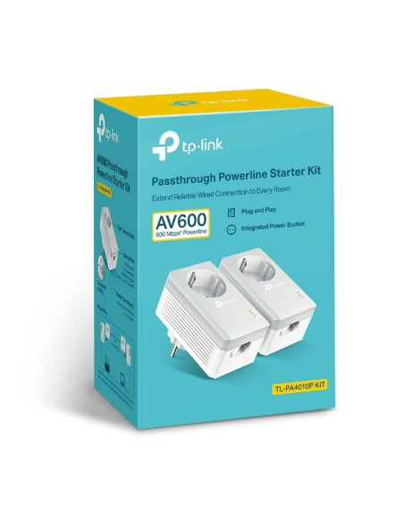 Tp-Link Tl-Pa4010P Kit V5 Karta Sieciowa Do Powerline 600 Mbit/S Przewodowa Sieć Lan Biały 2 Szt.