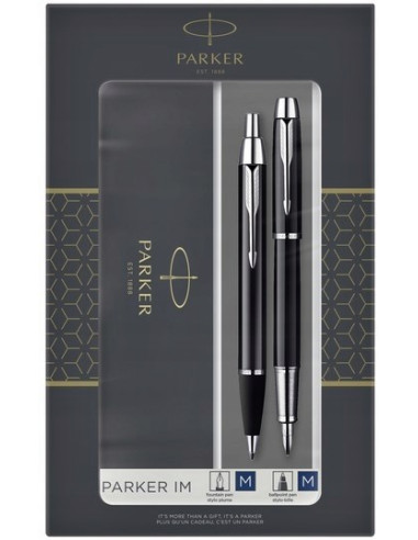 Parker 2093215 Zestaw Piór Czarny, Srebrny 2 Szt.