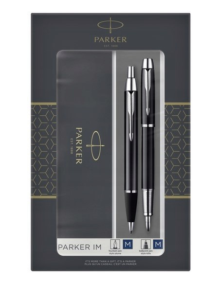 Parker 2093215 Zestaw Piór Czarny, Srebrny 2 Szt.